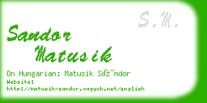 sandor matusik business card